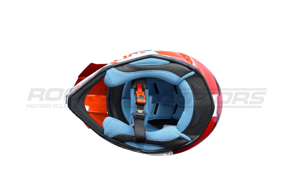 Шлем мото кроссовый ROCKOT (Рокот) RM-217 Crimson GL (XXL) (красный/белый/серый глянцевый) | Мототека