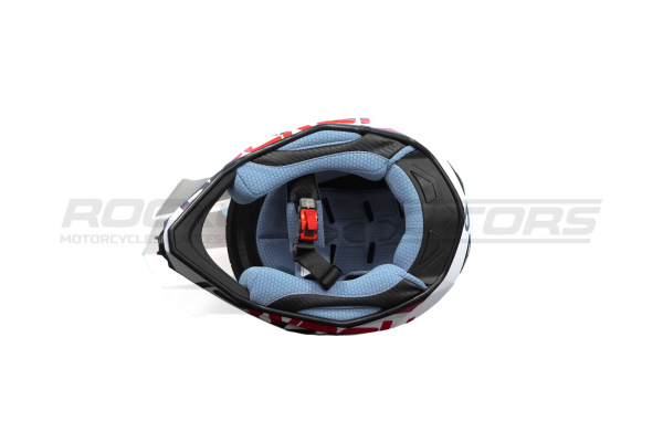 Шлем мото кроссовый ROCKOT (Рокот) RM-217 Inferno GL (XXL) (белый/красный/черный глянцевый) | Мототека